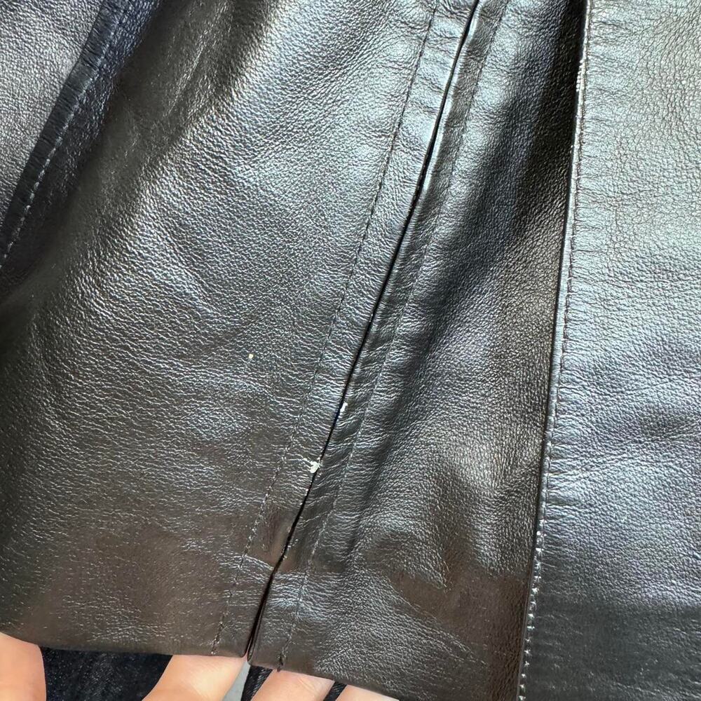Leather Jacket Belt Black Longline Size Medium - Picture 6 of 7